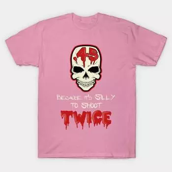 T Shirt Women Shooting Twice Is Silly Harajuku Print Kawaii Tshirt Summer Short Sleeve Female T-Shirt Top Tee S розовый