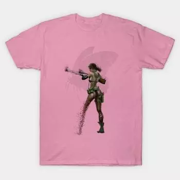 T Shirt Women Silent Mercenary Harajuku Print Kawaii Tshirt Summer Short Sleeve Female T-Shirt Top Tee S розовый