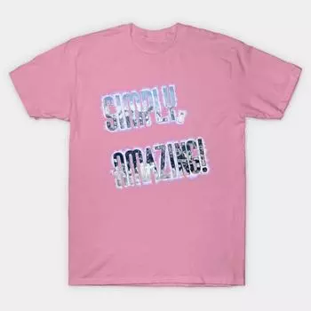 T Shirt Women Simply Amazing Harajuku Print Kawaii Tshirt Summer Short Sleeve Female T-Shirt Top Tee S розовый