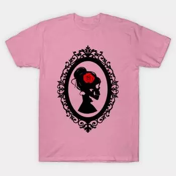 T Shirt Women Skeleton In Frame Harajuku Print Kawaii Tshirt Summer Short Sleeve Female T-Shirt Top Tee S розовый