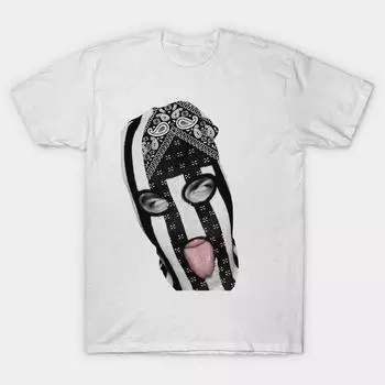 Женская футболка с принтом лыжной маски на лице, футболка с принтом Харадзюку, кавайная футболка, летняя футболка с коротким рукавом, женская футболка, топ S