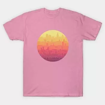 T Shirt Women Skyline Harajuku Print Kawaii Tshirt Summer Short Sleeve Female T-Shirt Top Tee S