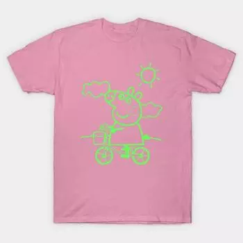 T Shirt Women Sow Harajuku Print Kawaii Tshirt Summer Short Sleeve Female T-Shirt Top Tee S розовый