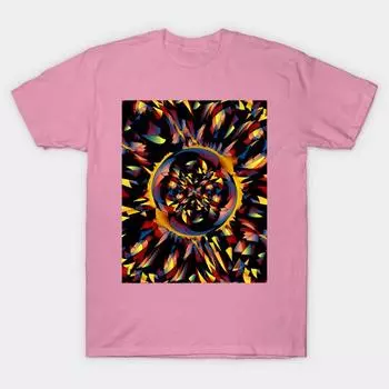 T Shirt Women Spiky Abstract Harajuku Print Kawaii Tshirt Summer Short Sleeve Female T-Shirt Top Tee S розовый