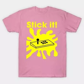 T Shirt Women Stick It Joystick Harajuku Print Kawaii Tshirt Summer Short Sleeve Female T-Shirt Top Tee S розовый