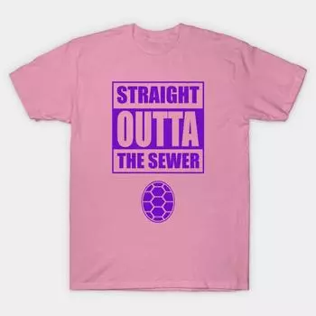 T Shirt Women Straight Outta The Sewer Purple Harajuku Print Kawaii Tshirt Summer Short Sleeve Female T-Shirt Top Tee S