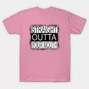 T Shirt Women Straight Outta Your Mouth Harajuku Print Kawaii Tshirt Summer Short Sleeve Female T-Shirt Top Tee S розовый