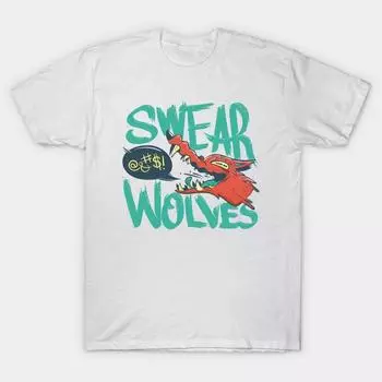 T Shirt Women Swear Wolves Harajuku Print Kawaii Tshirt Summer Short Sleeve Female T-Shirt Top Tee S белый