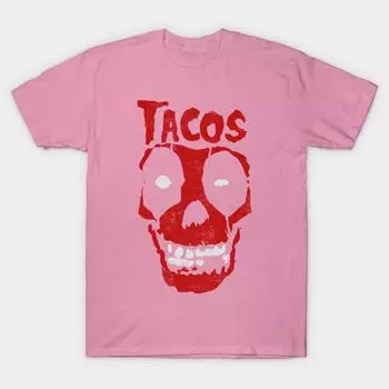 T Shirt Women Tacos Harajuku Print Kawaii Tshirt Summer Short Sleeve Female T-Shirt Top Tee S розовый