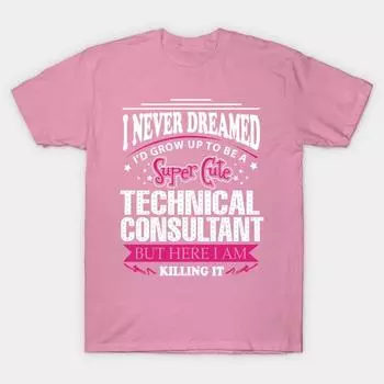 T Shirt Women Technical Consultant Harajuku Print Kawaii Tshirt Summer Short Sleeve Female T-Shirt Top Tee S розовый