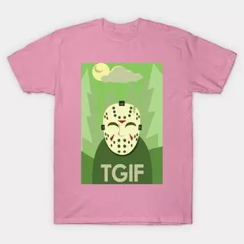 T Shirt Women Tgif Harajuku Print Kawaii Tshirt Summer Short Sleeve Female T-Shirt Top Tee S розовый