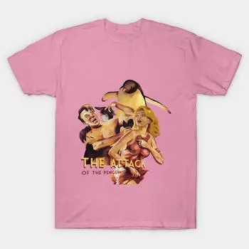 T Shirt Women The Attack Of The Penguins Harajuku Print Kawaii Tshirt Summer Short Sleeve Female T-Shirt Top Tee S