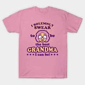 T Shirt Women The Best Grandma Harajuku Print Kawaii Tshirt Summer Short Sleeve Female T-Shirt Top Tee S розовый