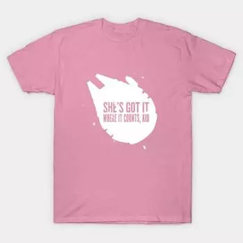 T Shirt Women The Millennium Falcon Has It Where It Counts Harajuku Print Kawaii Tshirt Summer Short Sleeve Female T-Shirt Top Tee S