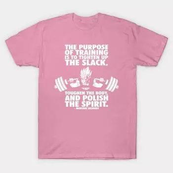 T Shirt Women The Purpose Of Training Goku Squat Harajuku Print Kawaii Tshirt Summer Short Sleeve Female T-Shirt Top Tee S розовый
