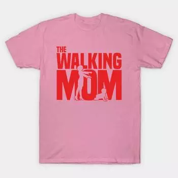 T Shirt Women The Walking Mom Harajuku Print Kawaii Tshirt Summer Short Sleeve Female T-Shirt Top Tee S розовый