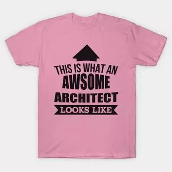T Shirt Women This Is What An Awsome Architect Looks Like Tshirt Harajuku Print Kawaii Tshirt Summer Short Sleeve Female T-Shirt Top Tee S розовый