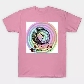 T Shirt Women Tick Tock Harajuku Print Kawaii Tshirt Summer Short Sleeve Female T-Shirt Top Tee S