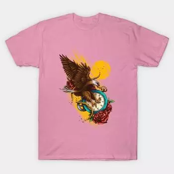 T Shirt Women Time Flies Harajuku Print Kawaii Tshirt Summer Short Sleeve Female T-Shirt Top Tee S розовый