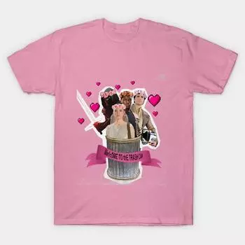 T Shirt Women Trash Harajuku Print Kawaii Tshirt Summer Short Sleeve Female T-Shirt Top Tee S розовый