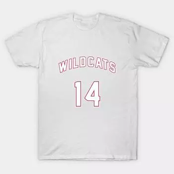 T Shirt Women Troy Bolton 14 East High School Wildcats Basketbal Harajuku Print Kawaii Tshirt Summer Short Sleeve Female T-Shirt Top Tee S розовый