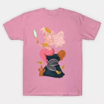 T Shirt Women Underwater Primping Harajuku Print Kawaii Tshirt Summer Short Sleeve Female T-Shirt Top Tee S