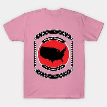 T Shirt Women Usa The Land Of Thr Braves Harajuku Print Kawaii Tshirt Summer Short Sleeve Female T-Shirt Top Tee S