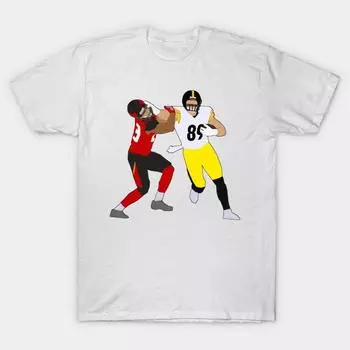 T Shirt Women Vance Mcdonald Stiff Arm Pittsburgh Steelers Harajuku Print Kawaii Tshirt Summer Short Sleeve Female T-Shirt Top Tee S розовый