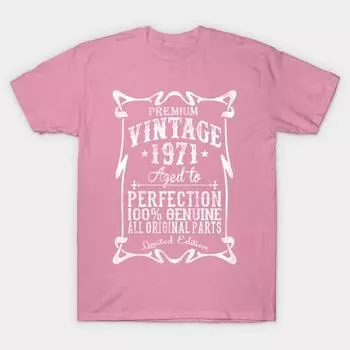 T Shirt Women Vintage 1971 Label Harajuku Print Kawaii Tshirt Summer Short Sleeve Female T-Shirt Top Tee S розовый