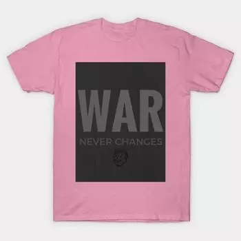 T Shirt Women War Never Changes Harajuku Print Kawaii Tshirt Summer Short Sleeve Female T-Shirt Top Tee S розовый
