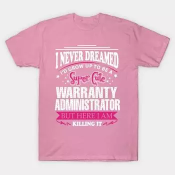 T Shirt Women Warranty Administrator Harajuku Print Kawaii Tshirt Summer Short Sleeve Female T-Shirt Top Tee S розовый