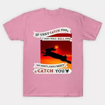 T Shirt Women Watership Down Harajuku Print Kawaii Tshirt Summer Short Sleeve Female T-Shirt Top Tee S розовый