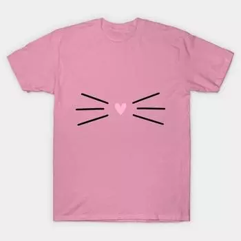 T Shirt Women Whiskers Harajuku Print Kawaii Tshirt Summer Short Sleeve Female T-Shirt Top Tee S