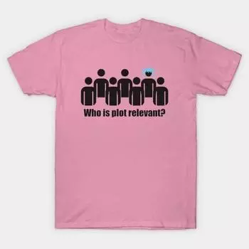 T Shirt Women Who Is Plot Relevant Female Lead Harajuku Print Kawaii Tshirt Summer Short Sleeve Female T-Shirt Top Tee S розовый