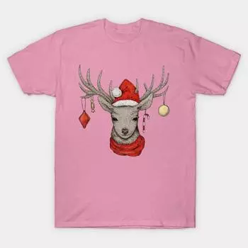 T Shirt Women Winter Holiday Goat Harajuku Print Kawaii Tshirt Summer Short Sleeve Female T-Shirt Top Tee S