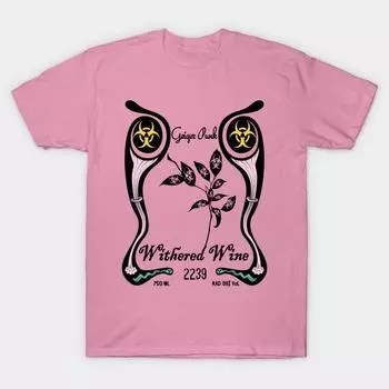 T Shirt Women Withered Wine Harajuku Print Kawaii Tshirt Summer Short Sleeve Female T-Shirt Top Tee S розовый