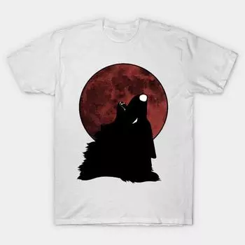 T Shirt Women Wolf Howling At The Moon Harajuku Print Kawaii Tshirt Summer Short Sleeve Female T-Shirt Top Tee S розовый