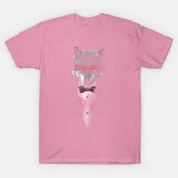 T Shirt Women Wolf Of Bangstry Harajuku Print Kawaii Tshirt Summer Short Sleeve Female T-Shirt Top Tee S розовый