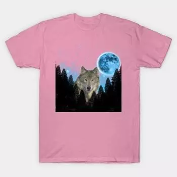 T Shirt Women Wolf Starlight Harajuku Print Kawaii Tshirt Summer Short Sleeve Female T-Shirt Top Tee S