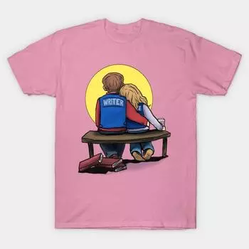 T Shirt Women Writer And Muse Harajuku Print Kawaii Tshirt Summer Short Sleeve Female T-Shirt Top Tee S розовый