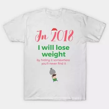 T Shirt Women Year Resolution Hiding Weight Harajuku Print Kawaii Tshirt Summer Short Sleeve Female T-Shirt Top Tee S