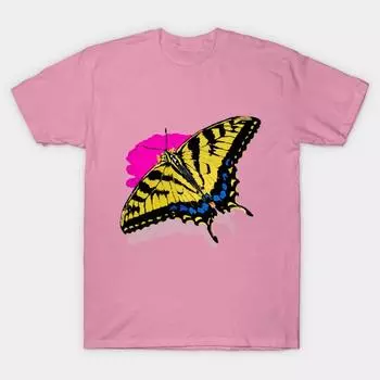 T Shirt Women Yellow Monarch Harajuku Print Kawaii Tshirt Summer Short Sleeve Female T-Shirt Top Tee S розовый