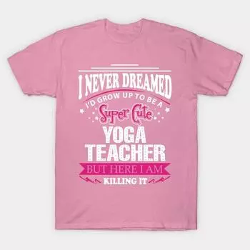 T Shirt Women Yoga Teacher Harajuku Print Kawaii Tshirt Summer Short Sleeve Female T-Shirt Top Tee S розовый