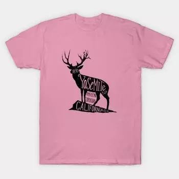 T Shirt Women Yosemite Label Harajuku Print Kawaii Tshirt Summer Short Sleeve Female T-Shirt Top Tee S розовый