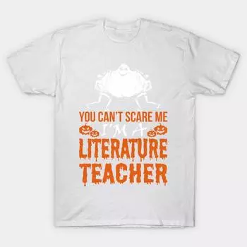 T Shirt Women You Cant Scare Literature Teacher Ghost Halloween Harajuku Print Kawaii Tshirt Summer Short Sleeve Female T-Shirt Top Tee S розовый