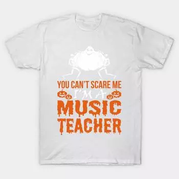T Shirt Women You Cant Scare Me Im Music Teacher Ghost Halloween Harajuku Print Kawaii Tshirt Summer Short Sleeve Female T-Shirt Top Tee S розовый