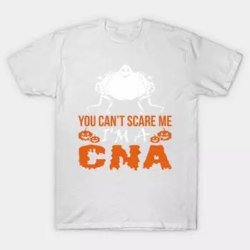 T Shirt Women You Cant Scare Me Im Cna Ghost Halloween Harajuku Print Kawaii Tshirt Summer Short Sleeve Female T-Shirt Top Tee S розовый