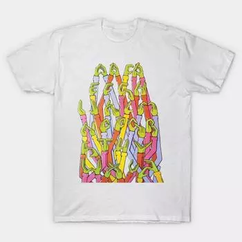 T Shirt Women Zombie Alphabet Harajuku Print Kawaii Tshirt Summer Short Sleeve Female T-Shirt Top Tee S розовый