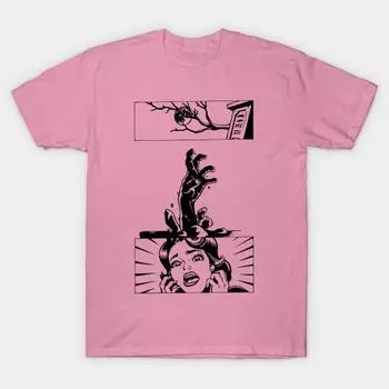 T Shirt Women Zombie Comic Page Harajuku Print Kawaii Tshirt Summer Short Sleeve Female T-Shirt Top Tee S розовый