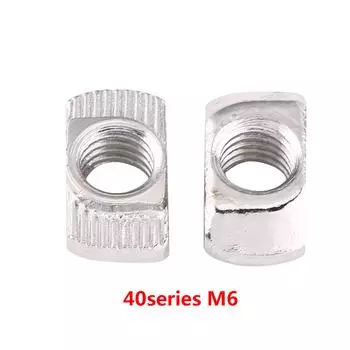 T Slot Hammer Head Nut Nickel Plated Carbon Steel Fastener For Aluminum Profile (EU40 M6*19.5*8)